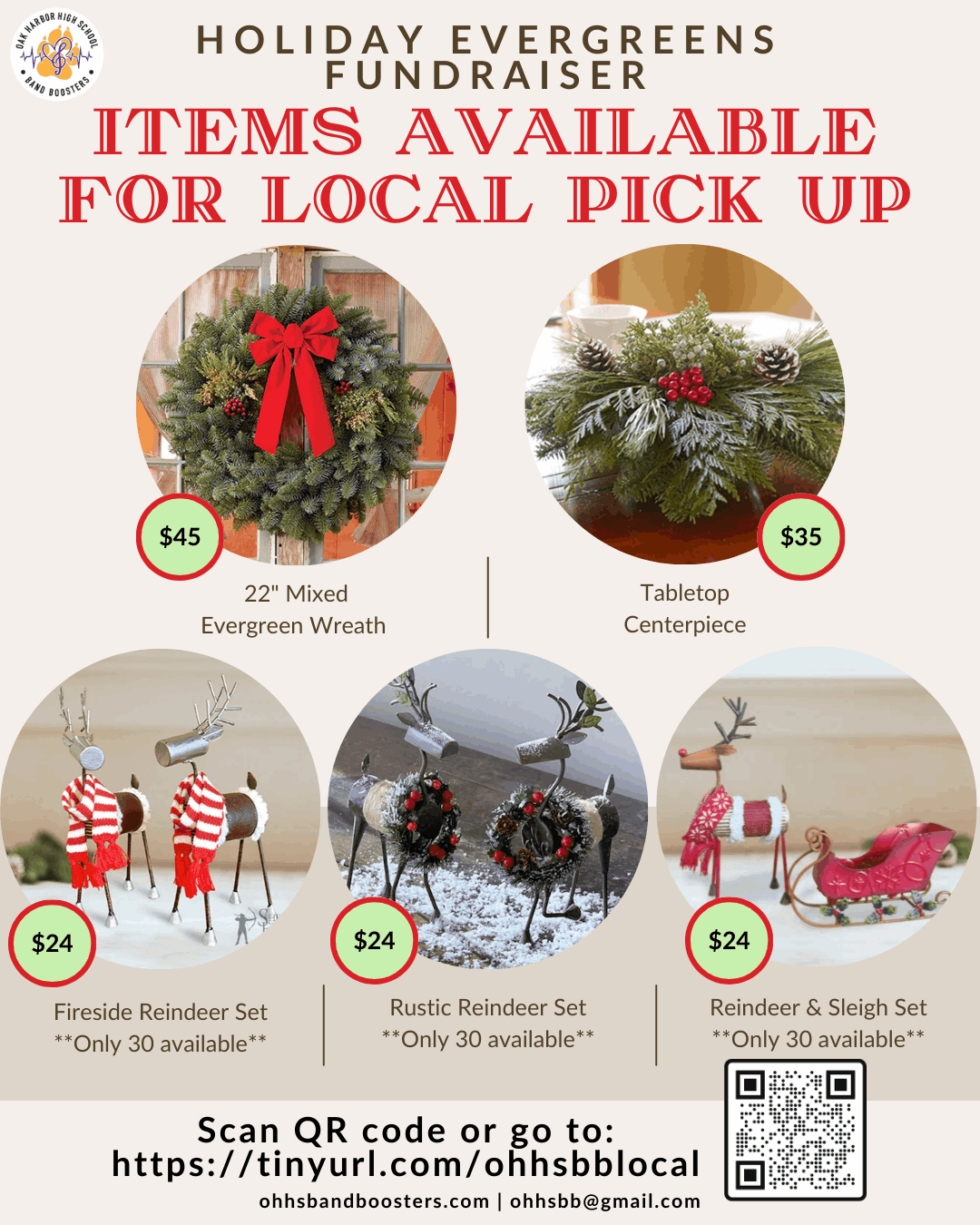 Oak Harbor Band Boosters Holiday Evergreens Fundraiser