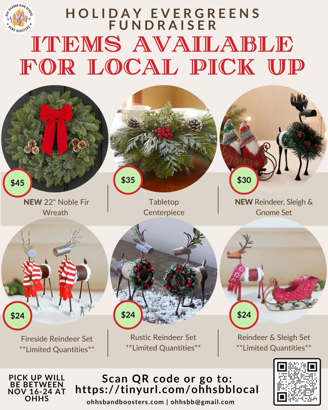 Oak Harbor Band Boosters Holiday Evergreens Fundraiser