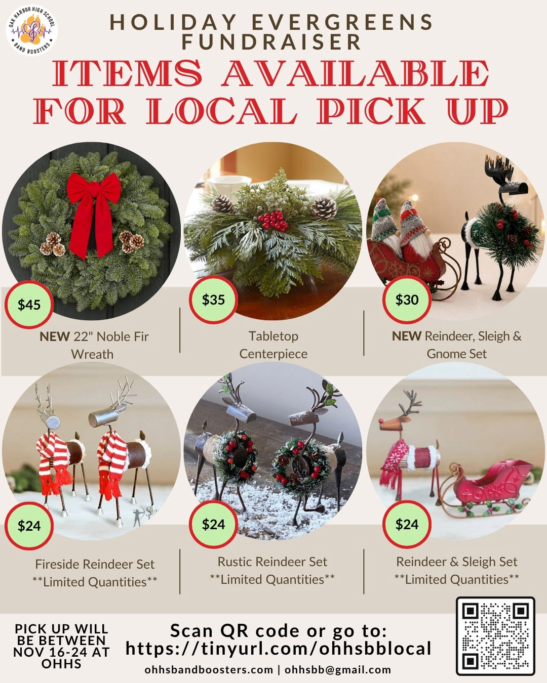 Oak Harbor Band Boosters Holiday Evergreens Fundraiser
